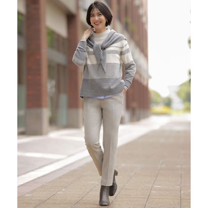 【プラスワンアイテムに・WEB限定カラーあり】NZW CASHMERE BLEND ニット スカーフ （ベージュ系）｜詳細画像