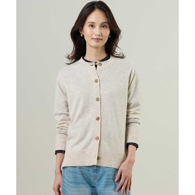 【人気素材・WEB限定カラーあり】CASHMERE BLEND クルーネック ニット カーディガン （ベージュ系）