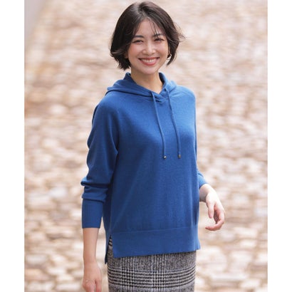 J.PRESS LADIES 【人気素材・WEB限定カラーあり】CASHMERE BLEND ニット パーカー （ブルー系）｜詳細画像