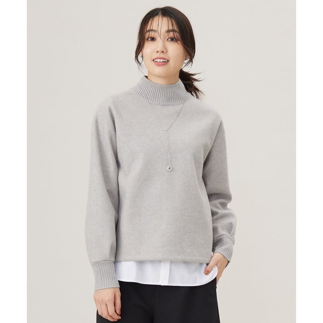 【WEB限定カラーあり】ニードルパンチ カットソー （ライトグレー系）