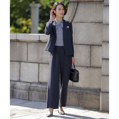 J.PRESS LADIES L 【セットアップ対応】セラテリーダブルクロス セミワイド パンツ （ネイビー系）｜詳細画像