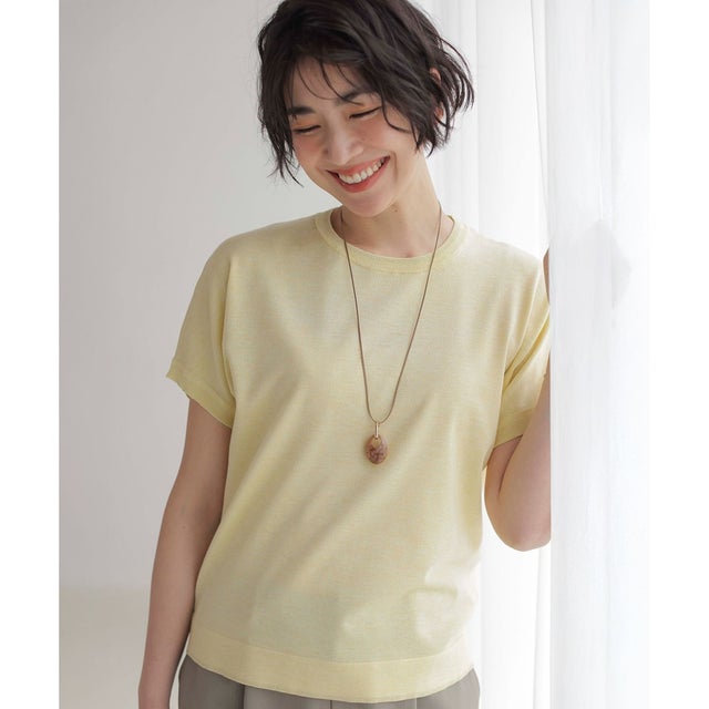 【WEB限定カラーあり・洗える】Vis/Peスパーク ラメ ニット （イエロー系）