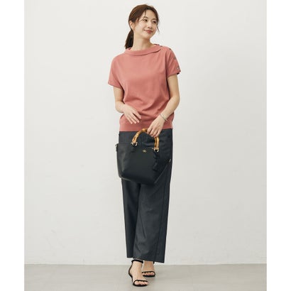 J.PRESS LADIES L 【洗える・防シワ・速乾】ツイルシャンブレー ワイド パンツ （ネイビーシャンブレー系）｜詳細画像