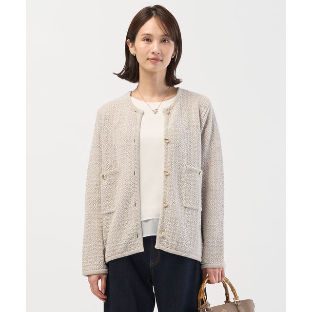 NEW TWEED ニット ジャケット （ベージュミックス系）