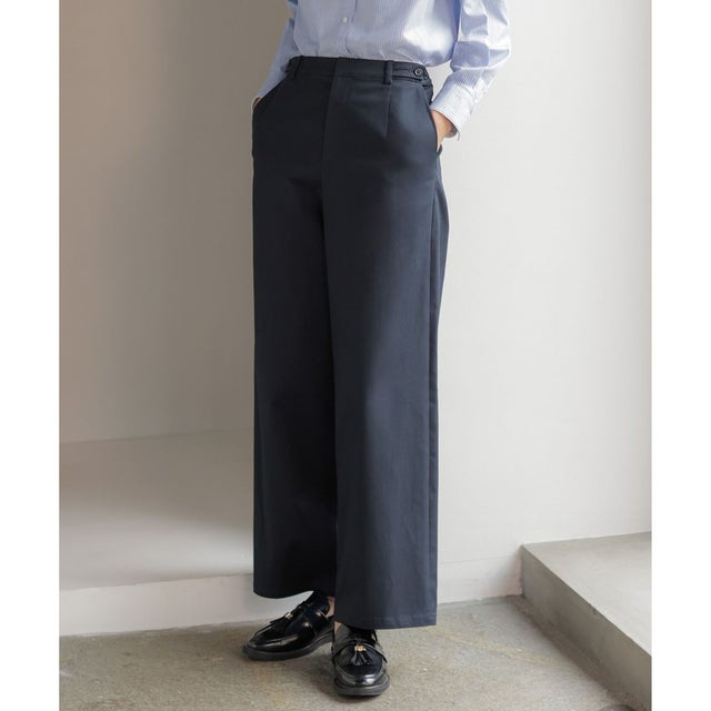 チノストレッチ ワイドパンツ （ネイビー系）
