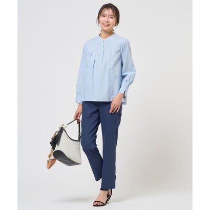 J.PRESS LADIES L 【WEB限定カラーあり】コンパクトエステネージュ スキッパー ブラウス （【WEB限定】サックスストライプ系2）｜詳細画像