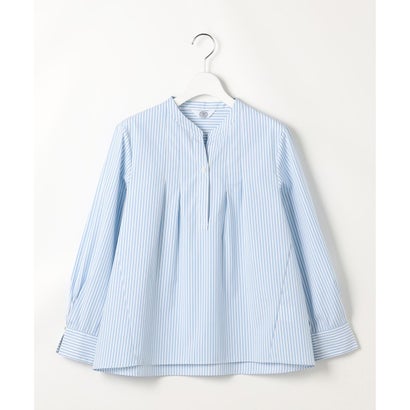 J.PRESS LADIES L 【WEB限定カラーあり】コンパクトエステネージュ スキッパー ブラウス （【WEB限定】サックスストライプ系2）｜詳細画像