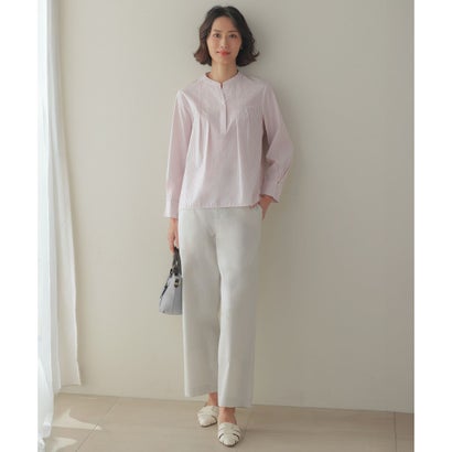 J.PRESS LADIES L 【WEB限定カラーあり】コンパクトエステネージュ スキッパー ブラウス （【WEB限定】サックスストライプ系2）｜詳細画像