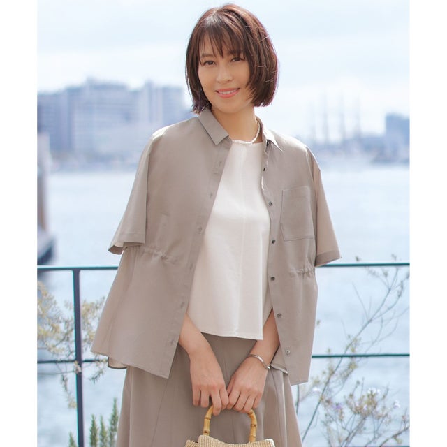 【WEB限定】アキハ BREEZE COOL シャツ ブラウス （モカ系）