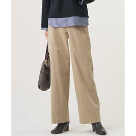 【WEB限定カラーあり】AIR DUROY LIGHT  セミ ワイド パンツ （ベージュ系）