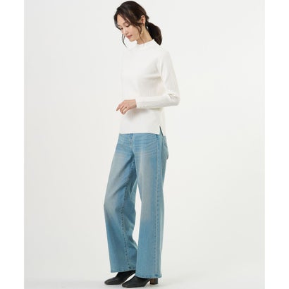 【シーンレスに活躍】針抜きフライス ボトルネック カットソー （サックス系）｜詳細画像