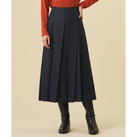 【WEB限定カラーあり】T/W ミルドチェック＆千鳥 プリーツ スカート （ネイビー千鳥系）