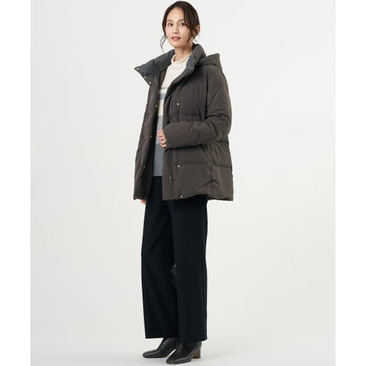 【WEB限定カラーあり・シーンレスに活躍・2way】タフタダウン ミドル丈 コート （スレートブラウン系）｜詳細画像