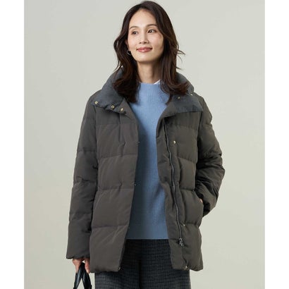 【WEB限定カラーあり・シーンレスに活躍・2way】タフタダウン ミドル丈 コート （スレートブラウン系）｜詳細画像
