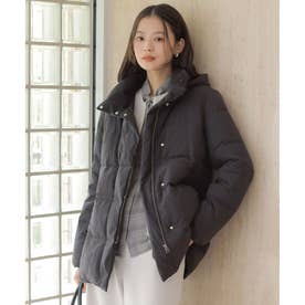 【WEB限定カラーあり・シーンレスに活躍・2way】タフタダウン ミドル丈 コート （ブラック系）