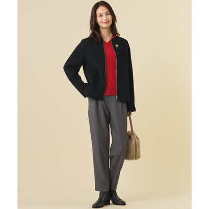 SOFT TOUCH WOOL Vネック ニット （ネイビー×イエロー系）｜詳細画像