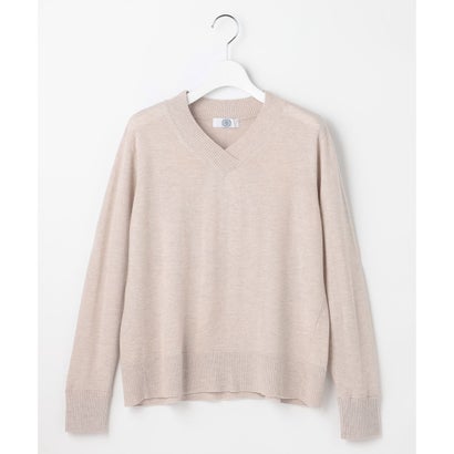 SOFT TOUCH WOOL Vネック ニット （ネイビー×イエロー系）｜詳細画像