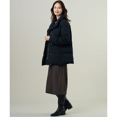 J.PRESS LADIES L 【シーンレスに活躍・2way】ハウンドトゥース ミドル丈 ダウン コート （ネイビー千鳥系）｜詳細画像