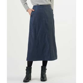 ダブルクロスマイクロスエード スカート （ダルブルー系）