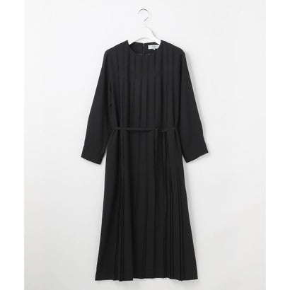 J.PRESS LADIES L 【人気定番素材】ノルディス2wayジョーゼット フルフロント プリーツ ワンピース （ブラック系）｜詳細画像