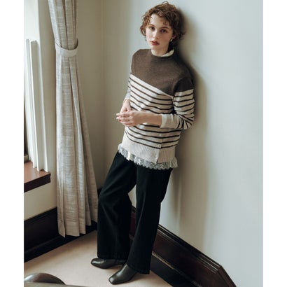 SOFT TOUCH WOOL ボーダー ニット （オフ×グレー系）｜詳細画像