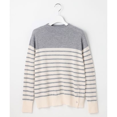 SOFT TOUCH WOOL ボーダー ニット （バーガンディ×ベージュ系）｜詳細画像