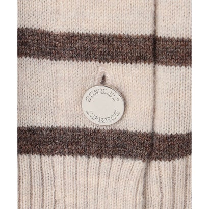 SOFT TOUCH WOOL ボーダー ニット （ベージュ×ダークブラウン系）｜詳細画像