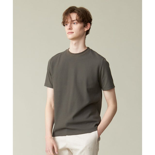 汗ばむ夏の最適解Tシャツ【UVカット / 接触冷感 】【J.PRESS PREMIUM JERSEY】無地コットン Tシャツ （ダークグリーン系）