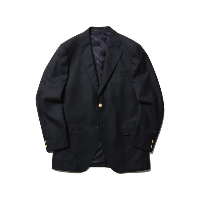 【定番】ペピンメリノサキソニー  ブレザー / 金釦 / 3B / 総裏 / Authentic-Fit （ネイビー系）