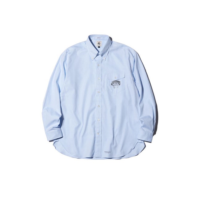 【AaronChang】【UNISEX】ピンオックス シャツ / バギーフィット （サックスブルー系）