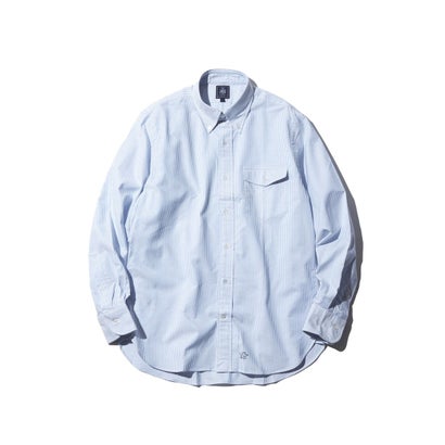 J.PRESS MEN 【KING SIZE】【定番 / 不変の品格】アービング キャンディーストライプ シャツ / ボタンダウン （ダルブルー系1）｜詳細画像