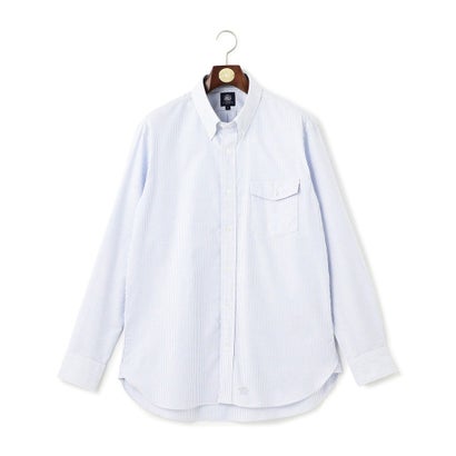 J.PRESS MEN 【KING SIZE】【定番 / 不変の品格】アービング キャンディーストライプ シャツ / ボタンダウン （ダルブルー系1）｜詳細画像