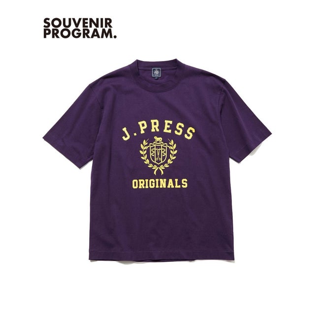 【J.PRESS ORIGINALS】【UNISEX】Cotton Jersey CRST Logo T-shirt （パープル系）