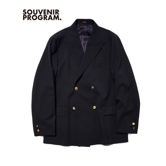 【UNISEX】Wool Polyester Stretch Toropical 4B Blazer / Baggy-Fit （ネイビー系）