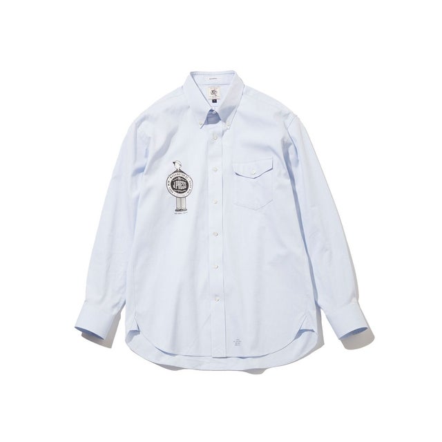 【AaronChang】【UNISEX】ピンオックス シャツ / B.D. （サックスブルー系）