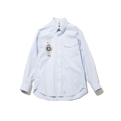 【AaronChang】【UNISEX】ピンオックス シャツ / B.D. （サックスブルー系1）｜詳細画像