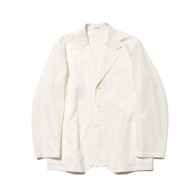 【J.PRESS ORIGINALS】Silk Seersucker 3B Sack Jacket / Japan Made （ホワイト系）