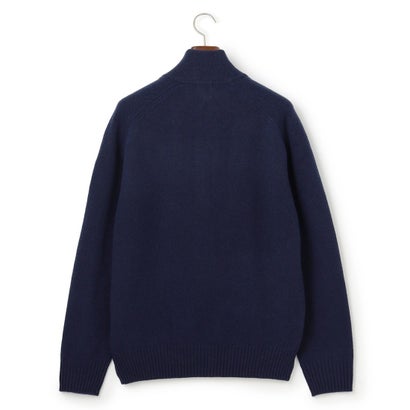 【Cash Lamb's Wool】ハーフジップ ニット_26年モデル （ネイビー系）｜詳細画像