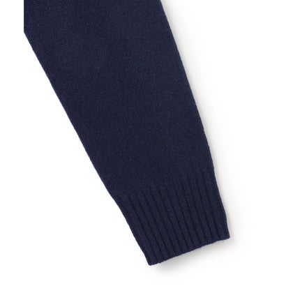 【Cash Lamb's Wool】ハーフジップ ニット_26年モデル （ネイビー系）｜詳細画像