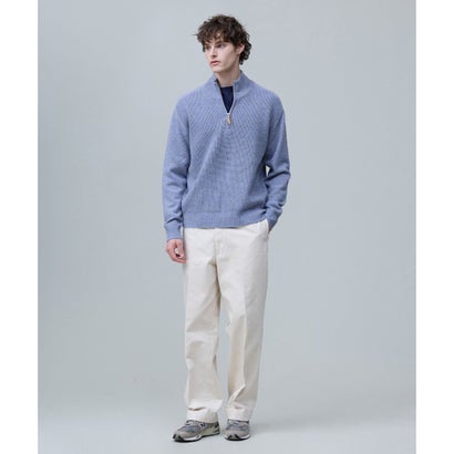 【Cash Lamb's Wool】ハーフジップ ニット_26年モデル （ライトグレー系）｜詳細画像
