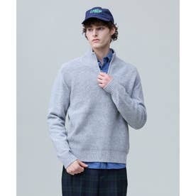 【Cash Lamb's Wool】ハーフジップ ニット_26年モデル （ライトグレー系）
