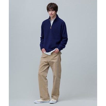 【Cash Lamb's Wool】ハーフジップ ニット_26年モデル （サックスブルー系）｜詳細画像