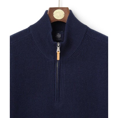 【Cash Lamb's Wool】ハーフジップ ニット_26年モデル （サックスブルー系）｜詳細画像