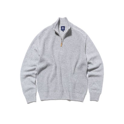 【Cash Lamb's Wool】ハーフジップ ニット_26年モデル （サックスブルー系）｜詳細画像