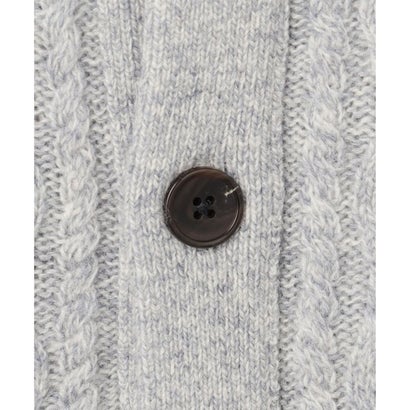 【Cash Lamb's Wool】ハイネックケーブル カーディガン_26年モデル （ネイビー系）｜詳細画像