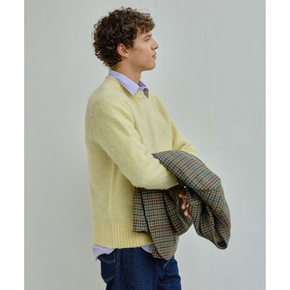 【WEB・一部店舗限定カラーあり】【Shaggy Dog】サドルショルダー クルーネック ニット （ライトグレー系）｜詳細画像