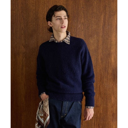 【WEB・一部店舗限定カラーあり】【Shaggy Dog】サドルショルダー クルーネック ニット （ライトグレー系）｜詳細画像