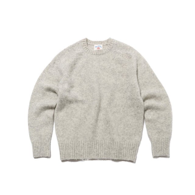 【WEB・一部店舗限定カラーあり】【Shaggy Dog】サドルショルダー クルーネック ニット （ライトグレー系）