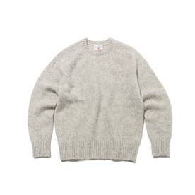 【WEB・一部店舗限定カラーあり】【Shaggy Dog】サドルショルダー クルーネック ニット （ライトグレー系）