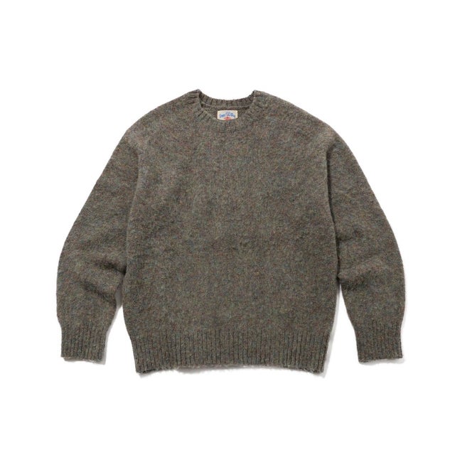 【WEB・一部店舗限定カラーあり】【Shaggy Dog】サドルショルダー クルーネック ニット （グレー系）
